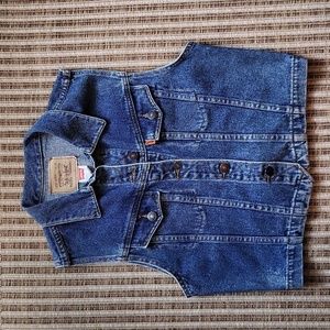 90 Vintage Levi's Jean Vest. Girl size XL, Ladies size Small